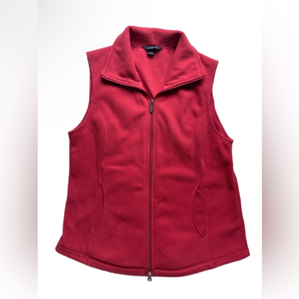 Land’s End Thermacheck Long Zip Vest Small Pink Cottagecore Gorpcore Outdoor